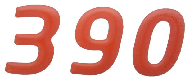 Bild på Modelldekal orange Terhi 390 vit 2022-