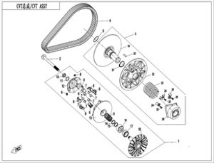 Billede til varegruppe CLUTCH & CVT ASSY (16g WEIGHT ROLLER)