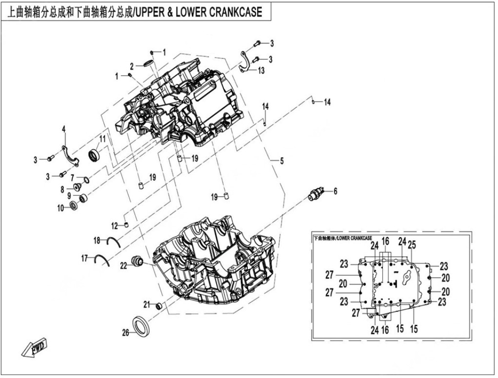 Show products in category UPPER & LOWER CRANKCASE Picture for category UPPER & LOWER CRANKCASE