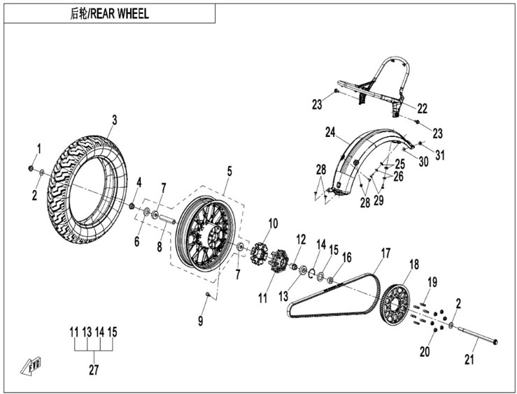 Bild för kategori REAR WHEEL