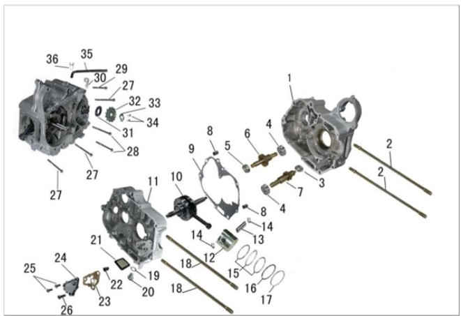 Bild för kategori Vevhus, vevaxel, kolv