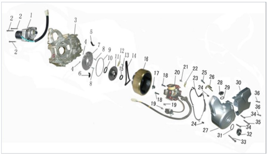 Billede til varegruppe Left Crankcase Cover & Magneto