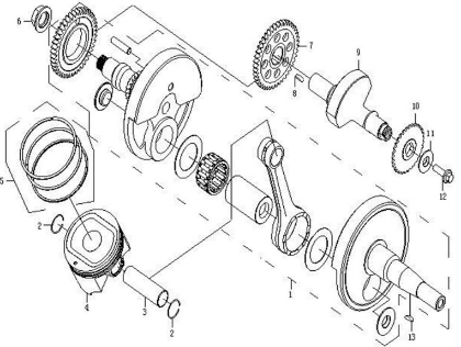 Bilde for kategori CRANKSHAFT, PISTON, BALANCER